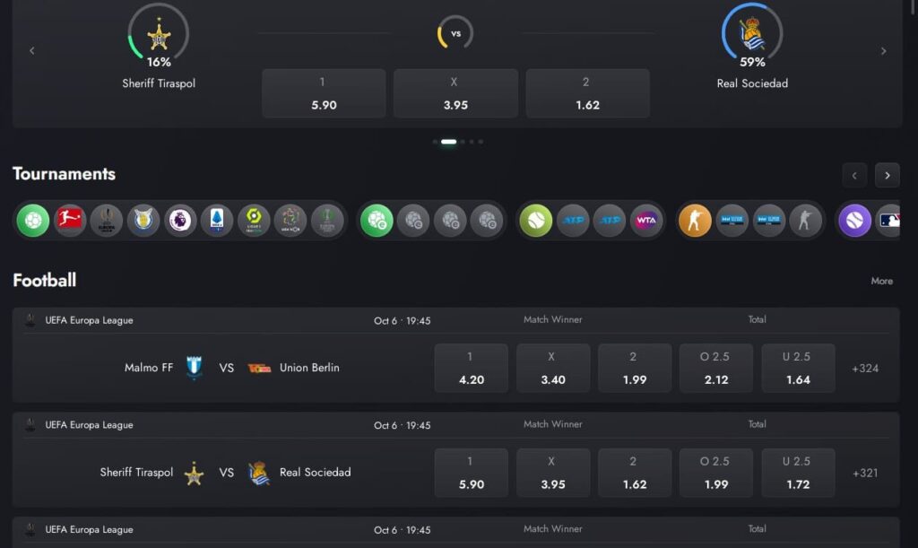 Betting Section at CasoBet.