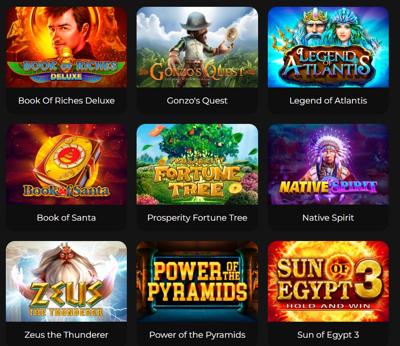 Games available at the Chilli Reels casino.