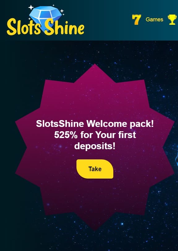 Slots Shine Casino Features.