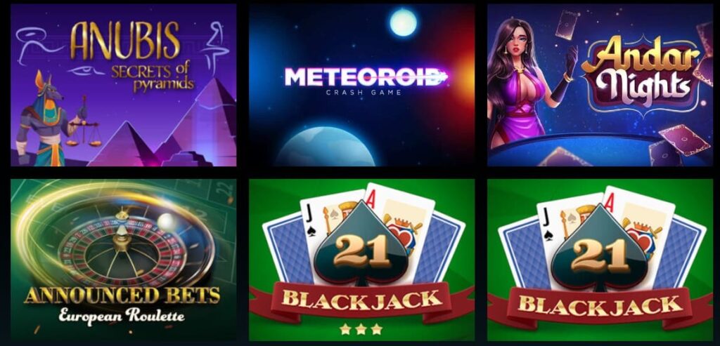 SlotsNBets Casino Avaliable games.