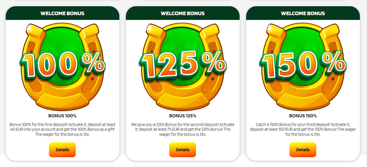 Welcome bonuses of LuckyBarry casino.