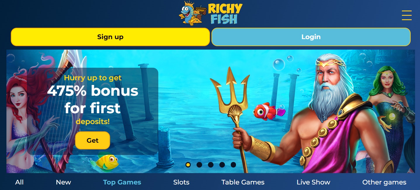 RichyFish casino features.