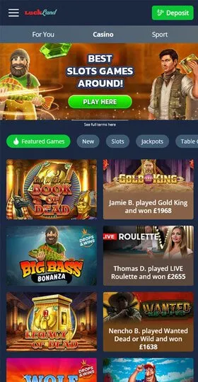 LuckLand Casino games.