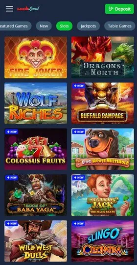 LuckLand Casino games.