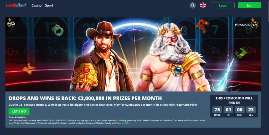 LuckLand Casino promotion.