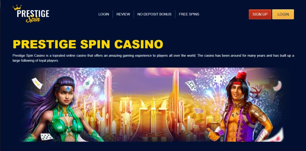 Prestige Spin Casino site.