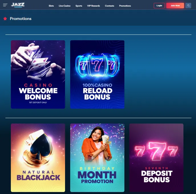 Jazz Casino promo.