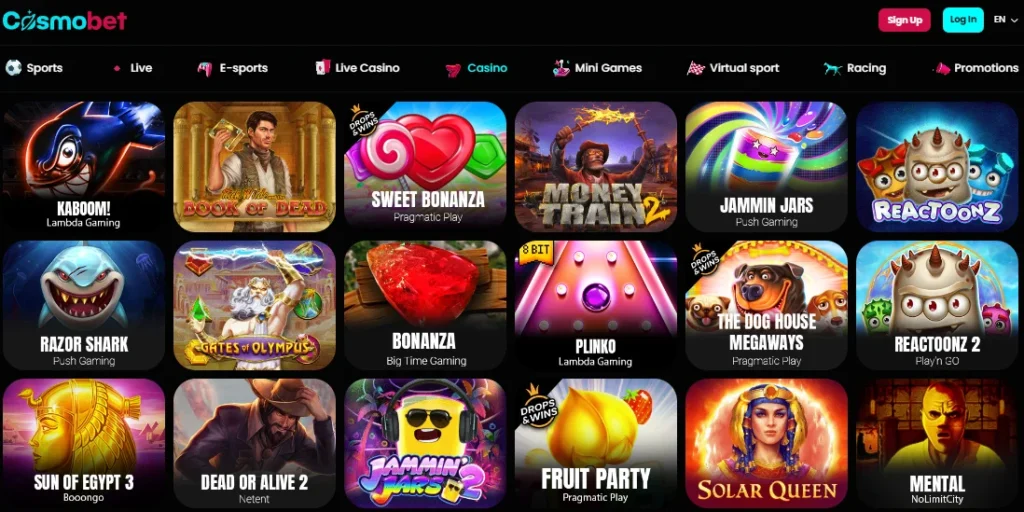 Cosmobet Casino table games