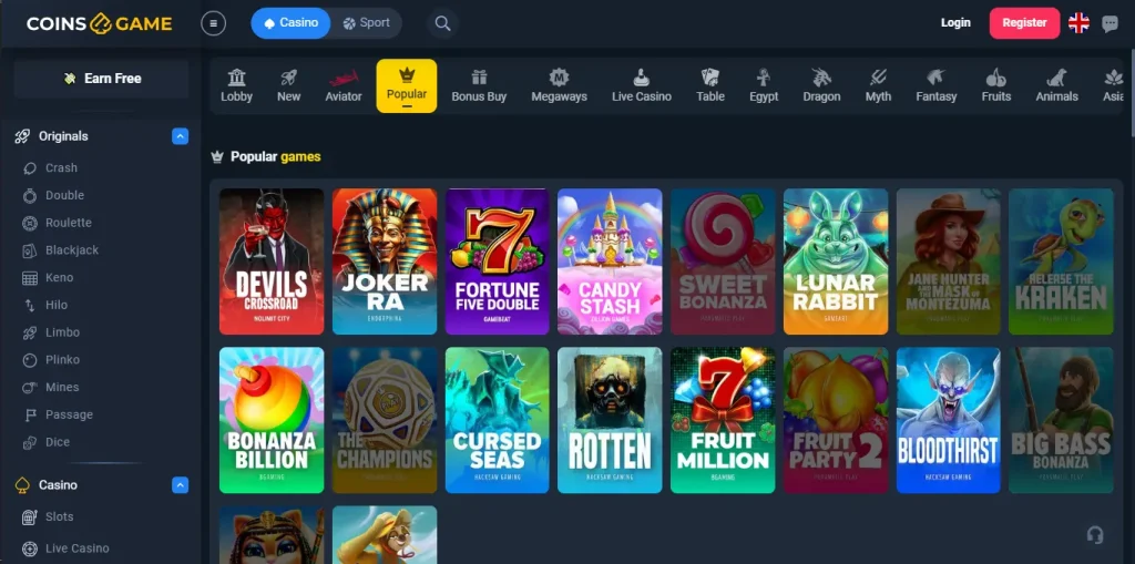 Popular Games by Coins Game Casino