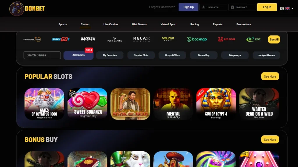 Popular Games by Donbet Casino.