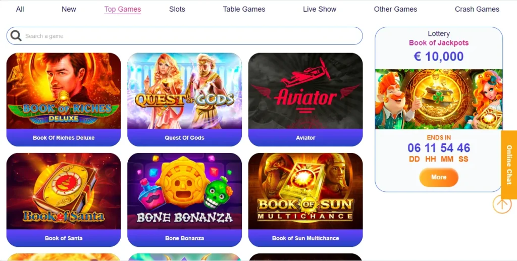 Top Games by Sweety Win Casino.