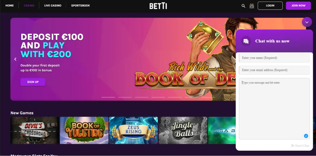 Chat with Betti Casino