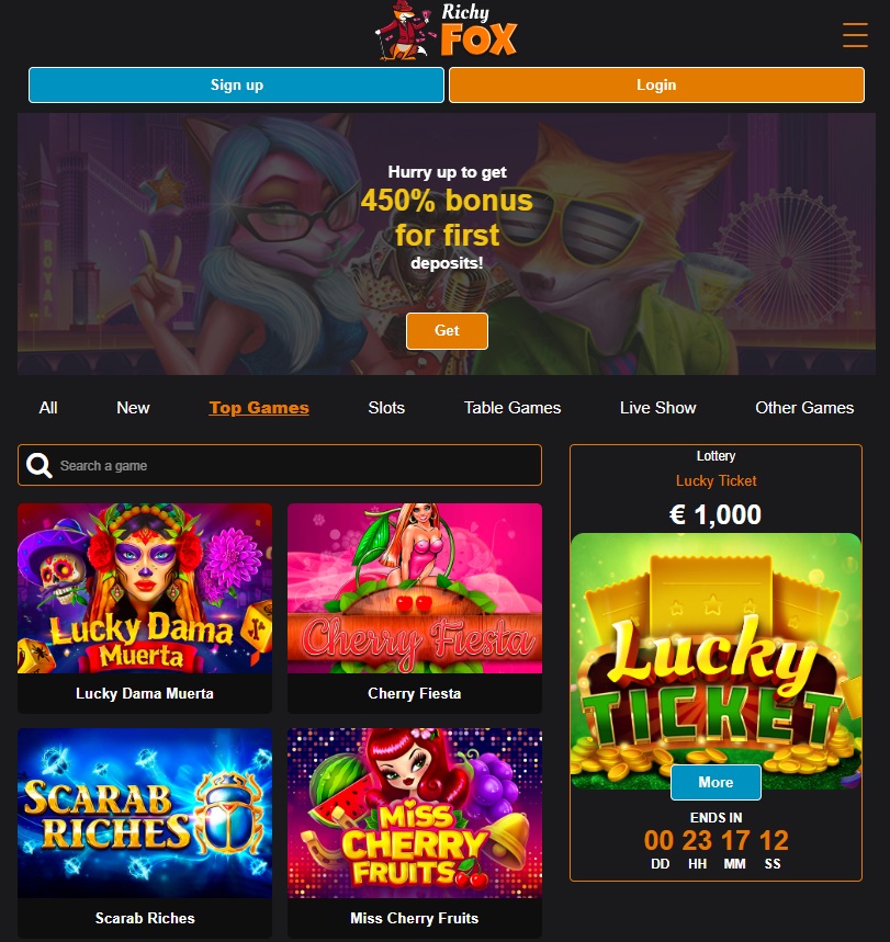 Richy Fox Casino mobile optimization