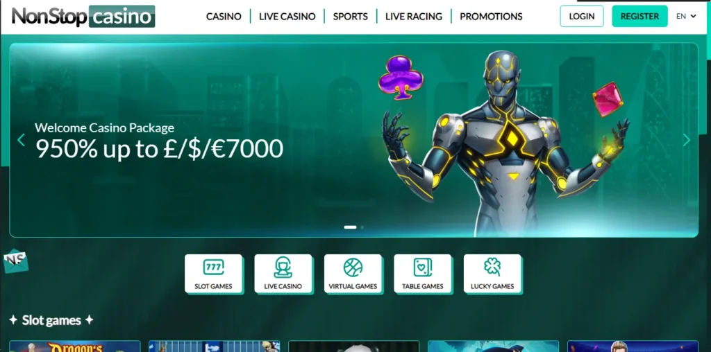 NonStop Casino main banner