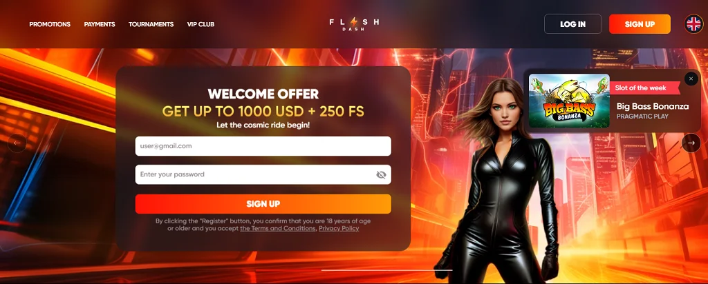 FlashDash Main Page