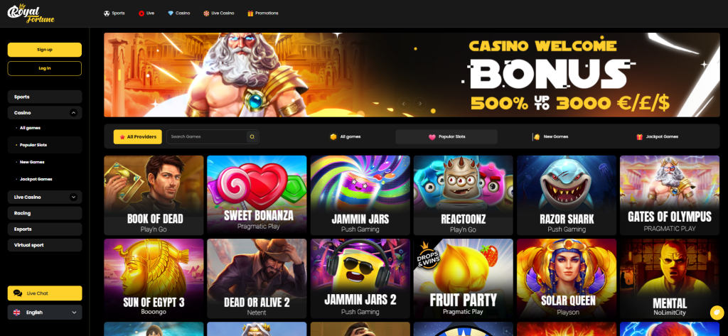 Play Top games on Royal Fortune Casino