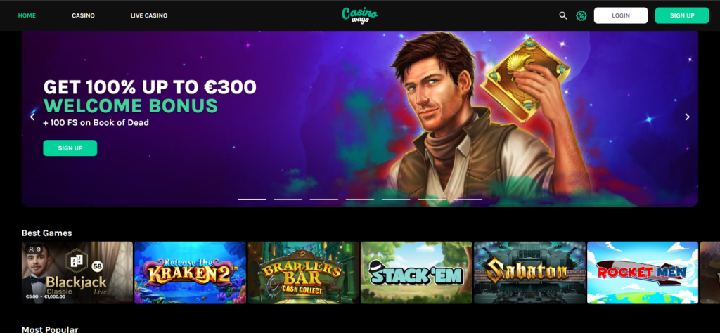 Look at Welcome bonus on Casinoways casino