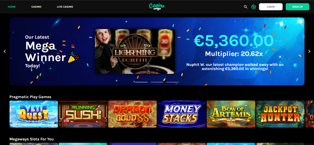 Winner on Casinoways casino