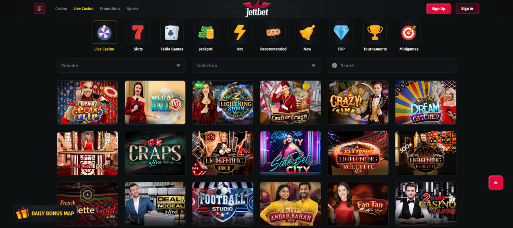 Play Live games on JettBet casino