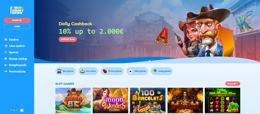 Look at main page by Final Countdown Casino