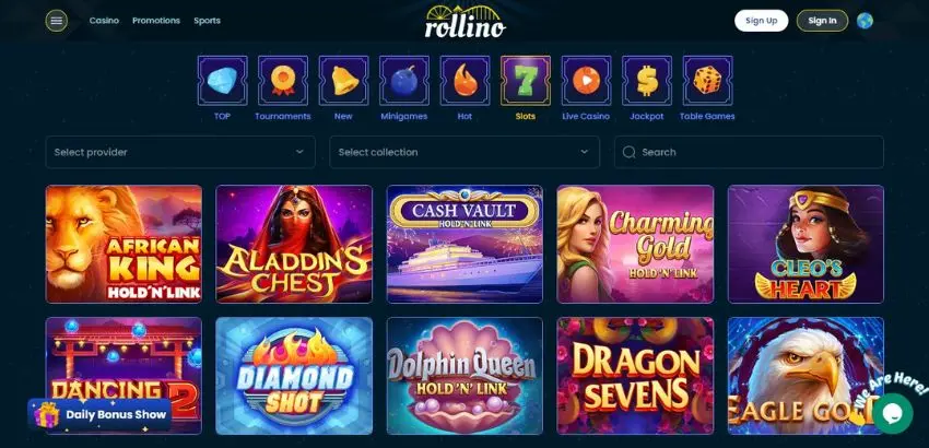 Play game at Rollino casino