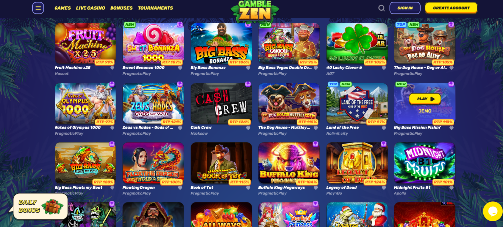 GambleZen casino hot games