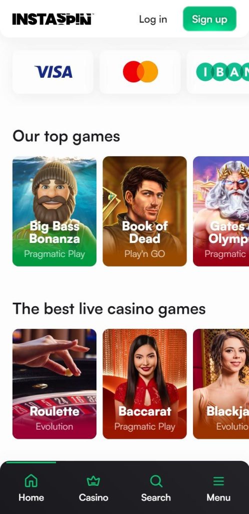 Instaspin Casino mobile version