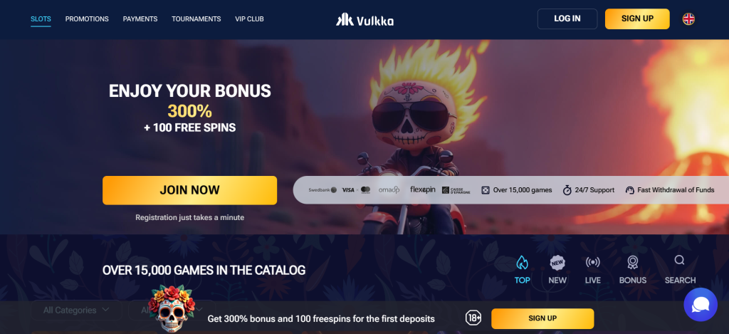 Vulkka Casino main banner