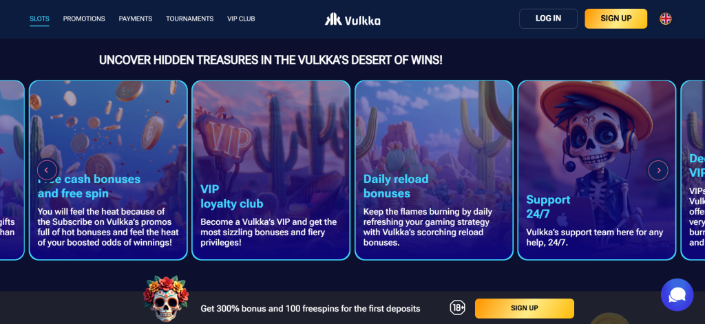 Vulkka Casino section