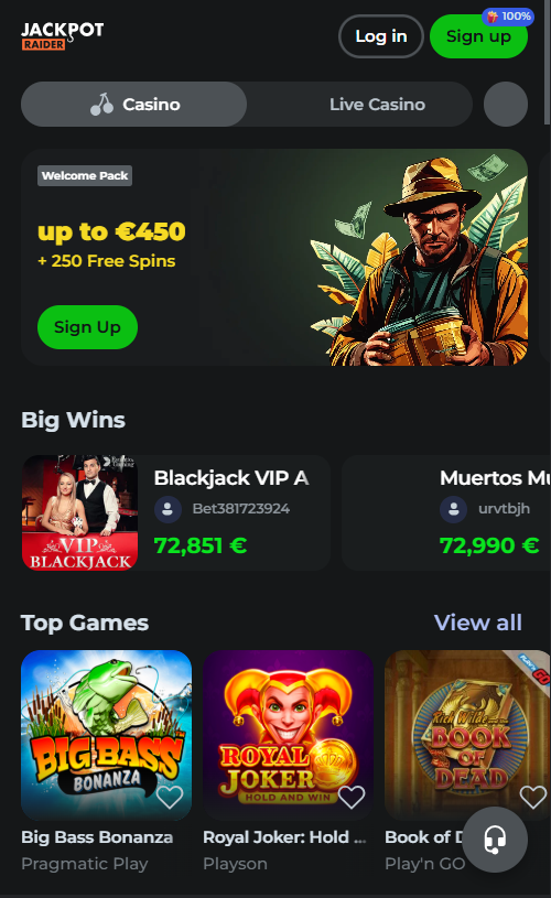 Jackpot Raider Casino mobile app