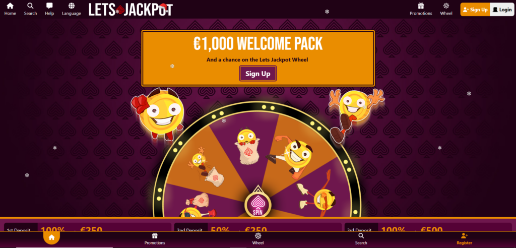 Lets Jackpot home page