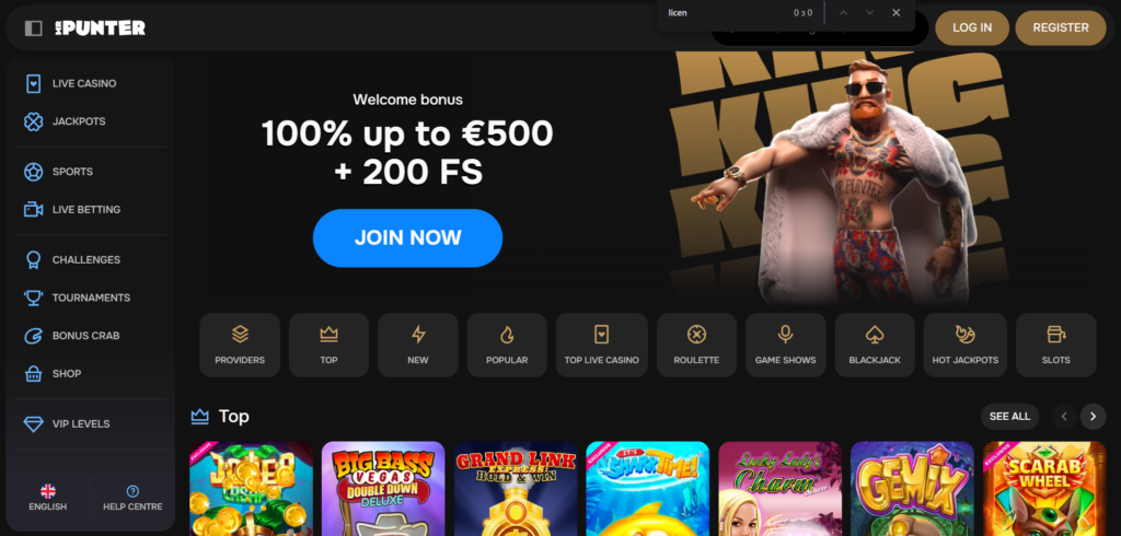 MrPunter Casino home page