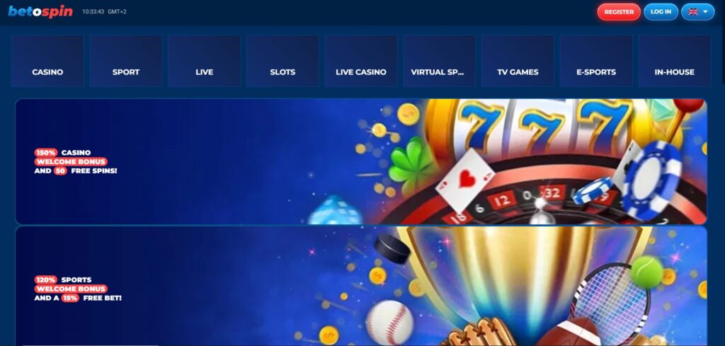 BetOspin Casino Home Page