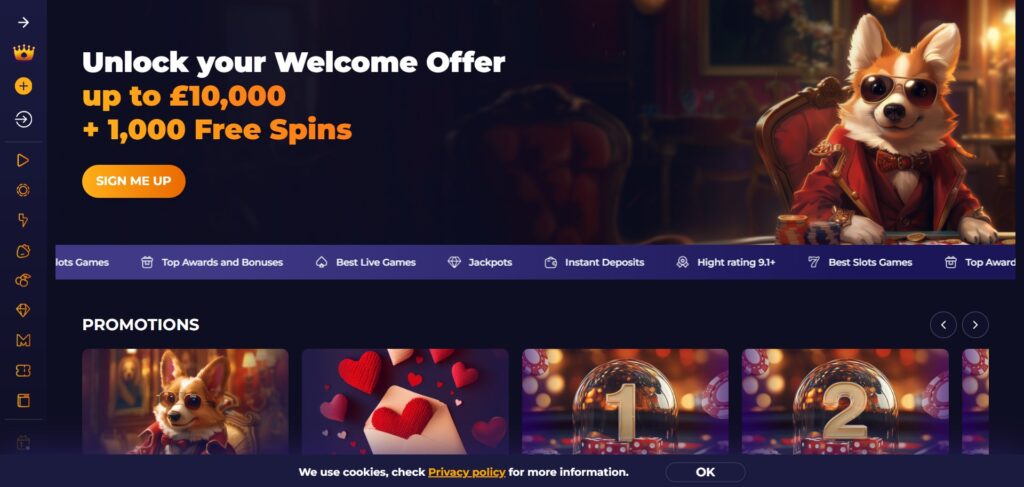 CorgiSlot Casino Home Page