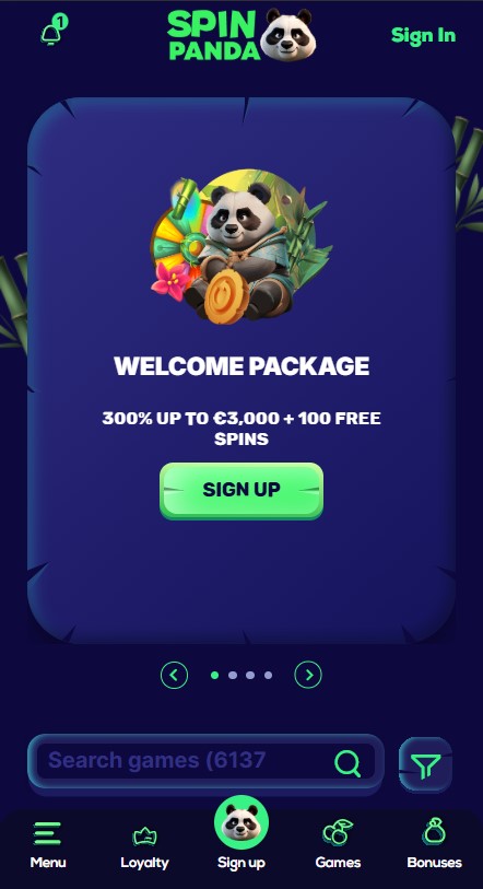 Spin Panda Casino Mobile App